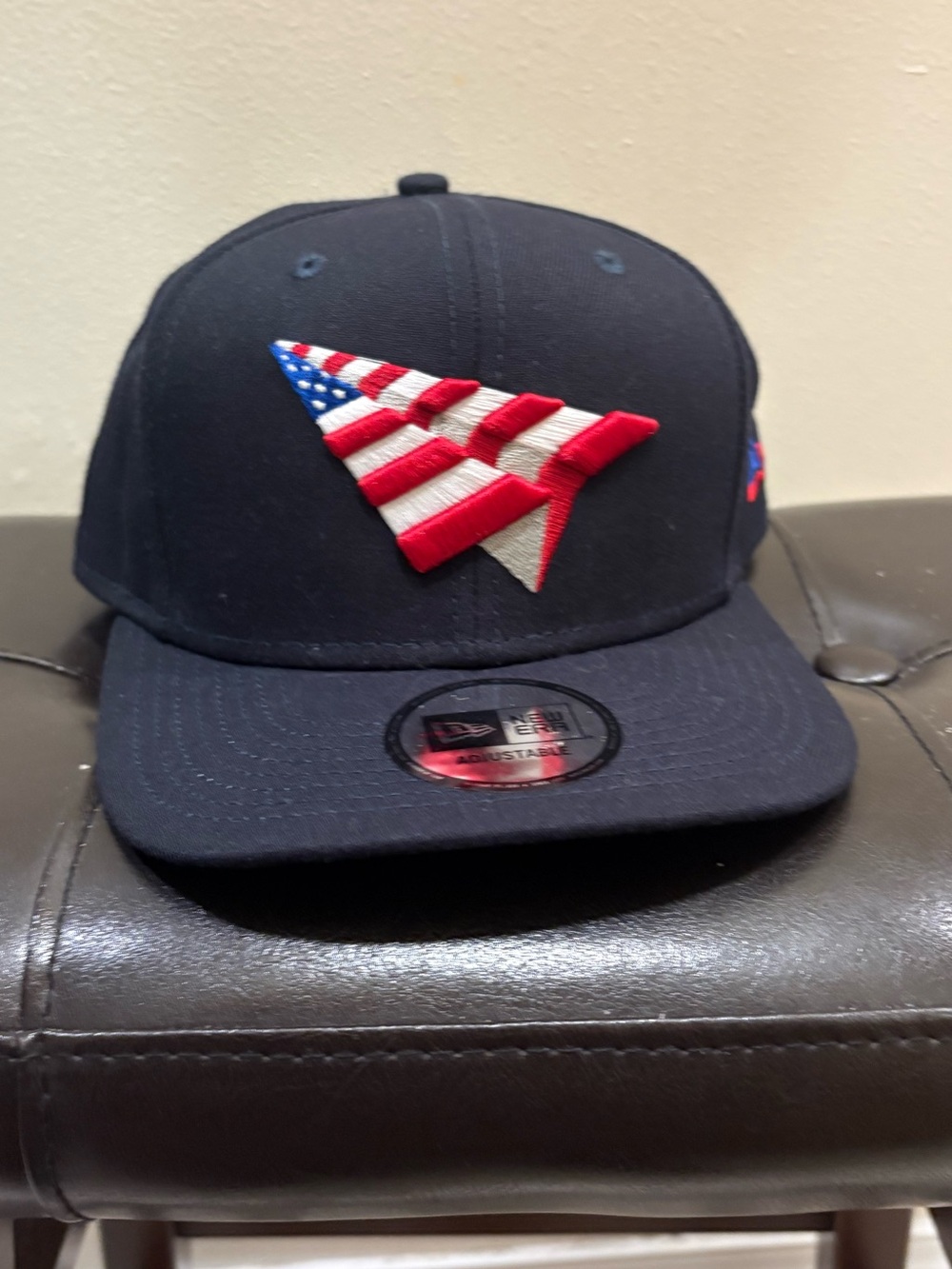 New Era x Paper Planes  Navy Snapback Hat (no pin), red white and blue, OSFM